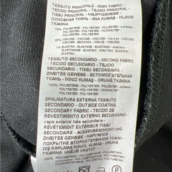 Armani‎ Exchange Black Faux Leather Pleated Studded Dress Sz 4 - Picture 7 of 11